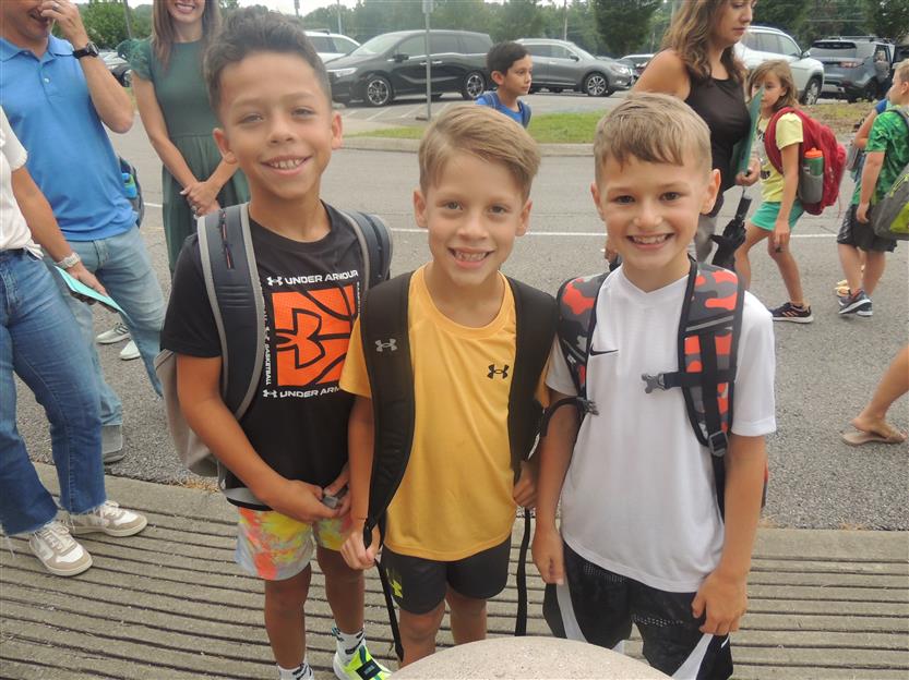 People smile on the first day of school
